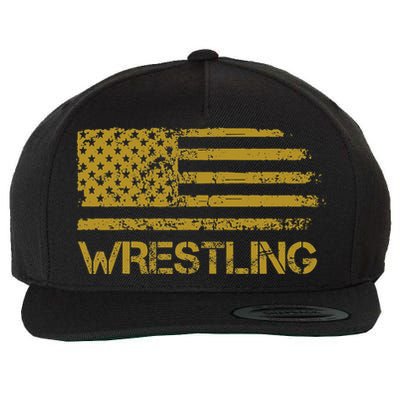 Wrestling Wrestler American Usa Flag Patriotic Wool Snapback Cap