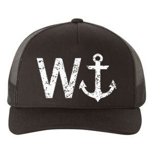 Wanker W Anchor Funny Nautical Insult Wordplay Cruise Sail Yupoong Adult 5-Panel Trucker Hat