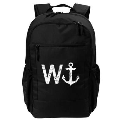Wanker W Anchor Funny Nautical Insult Wordplay Cruise Sail Daily Commute Backpack