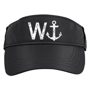 Wanker W Anchor Funny Nautical Insult Wordplay Cruise Sail Adult Drive Performance Visor