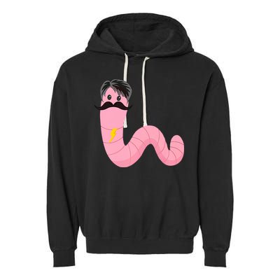 Worm With A Mustache James Tom Ariana Reality Garment-Dyed Fleece Hoodie