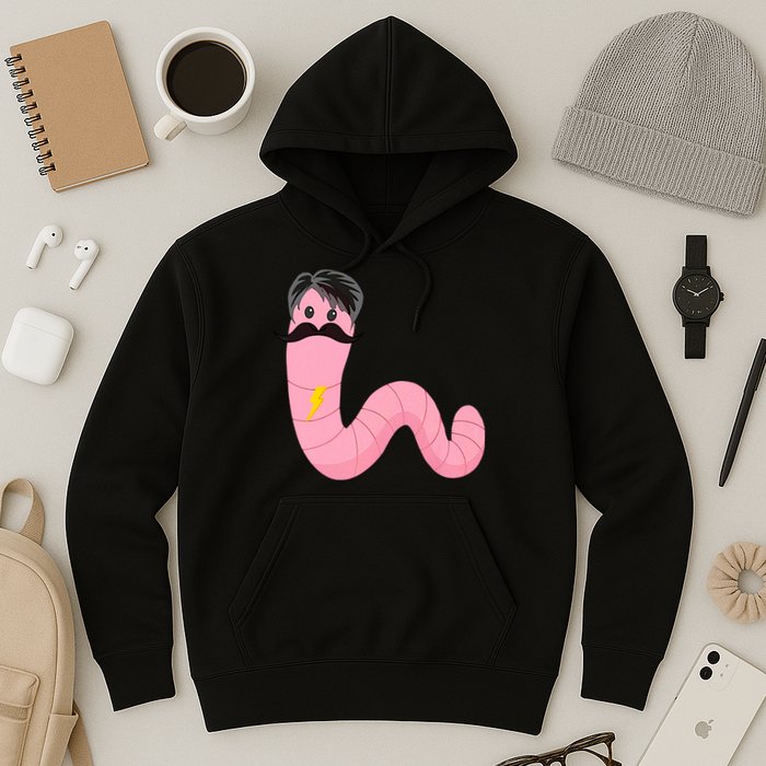 Worm With A Mustache James Tom Ariana Reality Hoodie