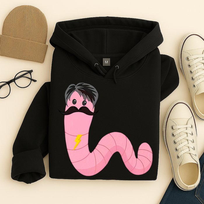 Worm With A Mustache James Tom Ariana Reality Hoodie
