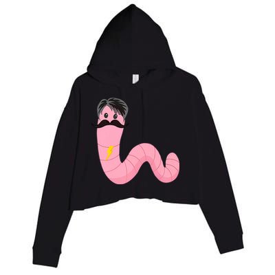 Worm With A Mustache James Tom Ariana Reality Crop Fleece Hoodie