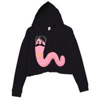 Worm With A Mustache James Tom Ariana Reality Crop Fleece Hoodie