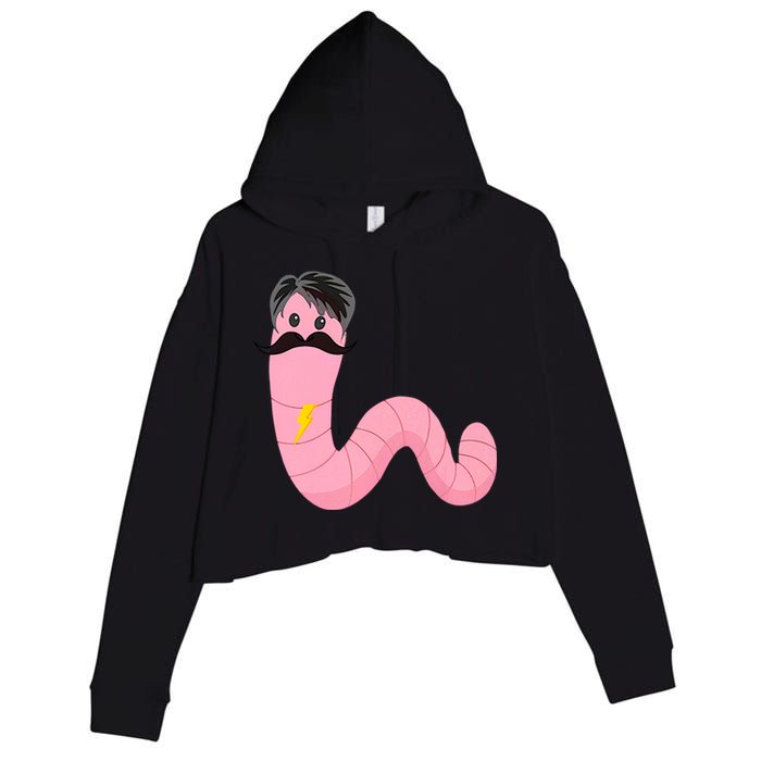 Worm With A Mustache James Tom Ariana Reality Crop Fleece Hoodie
