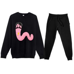 Worm With A Mustache James Tom Ariana Reality Premium Crewneck Sweatsuit Set