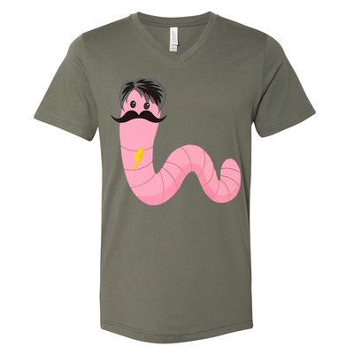 Worm With A Mustache James Tom Ariana Reality V-Neck T-Shirt