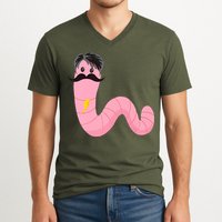 Worm With A Mustache James Tom Ariana Reality V-Neck T-Shirt