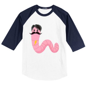 Worm With A Mustache James Tom Ariana Reality Baseball Sleeve Shirt