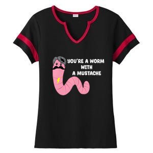 Worm With A Mustache James Tom Ariana Reality Ladies Halftime Notch Neck Tee