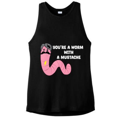 Worm With A Mustache James Tom Ariana Reality Ladies PosiCharge Tri-Blend Wicking Tank