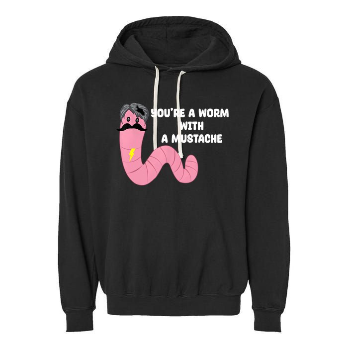 Worm With A Mustache James Tom Ariana Reality Garment-Dyed Fleece Hoodie