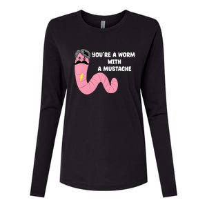 Worm With A Mustache James Tom Ariana Reality Womens Cotton Relaxed Long Sleeve T-Shirt