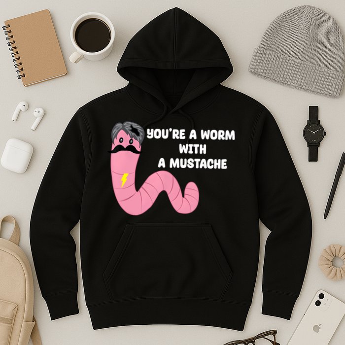 Worm With A Mustache James Tom Ariana Reality Hoodie