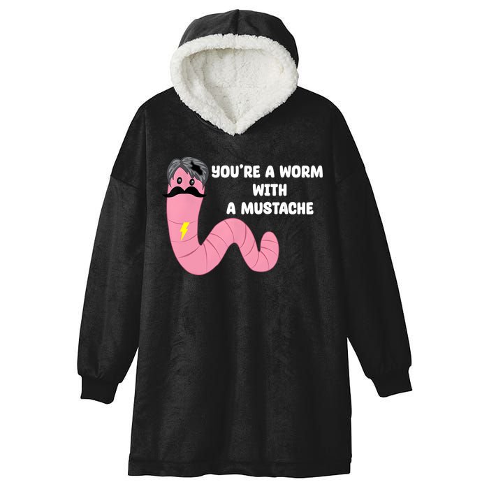 Worm With A Mustache James Tom Ariana Reality Hooded Wearable Blanket