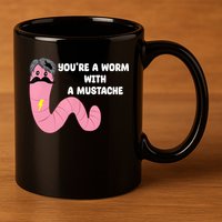 Worm With A Mustache James Tom Ariana Reality 11oz C Handle Ceramic Mug