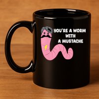 Worm With A Mustache James Tom Ariana Reality 11oz C Handle Ceramic Mug