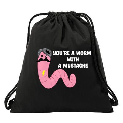 Worm With A Mustache James Tom Ariana Reality Drawstring Bag