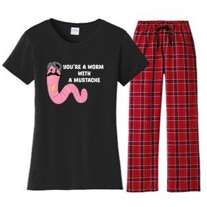 Worm With A Mustache James Tom Ariana Reality Women's Flannel Pajama Set