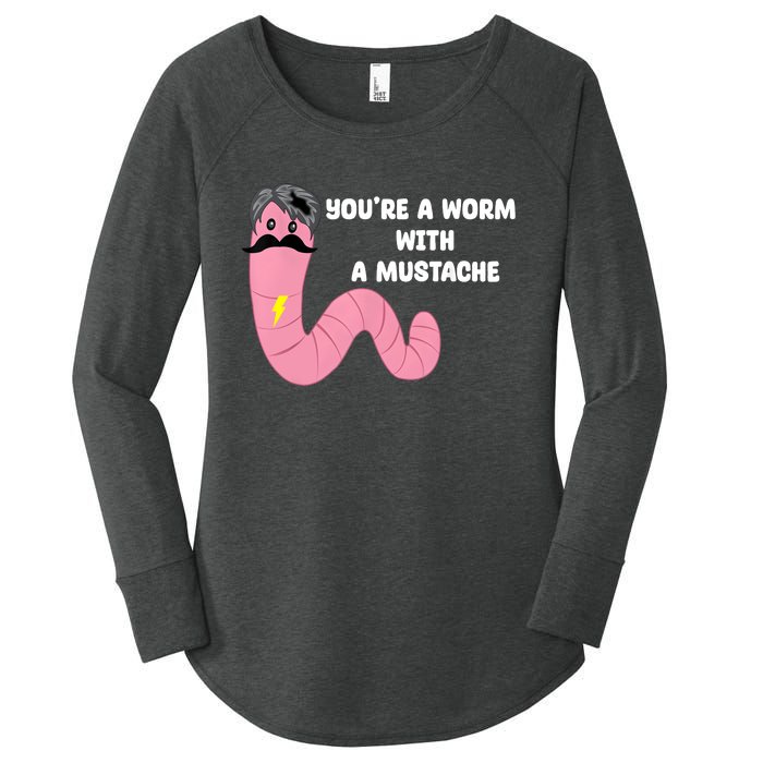 Worm With A Mustache James Tom Ariana Reality Women's Perfect Tri Tunic Long Sleeve Shirt