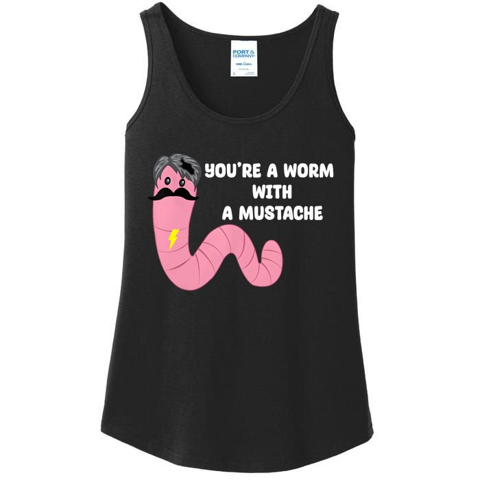 Worm With A Mustache James Tom Ariana Reality Ladies Essential Tank