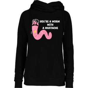 Worm With A Mustache James Tom Ariana Reality Womens Funnel Neck Pullover Hood