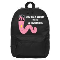 Worm With A Mustache James Tom Ariana Reality 16 in Basic Backpack