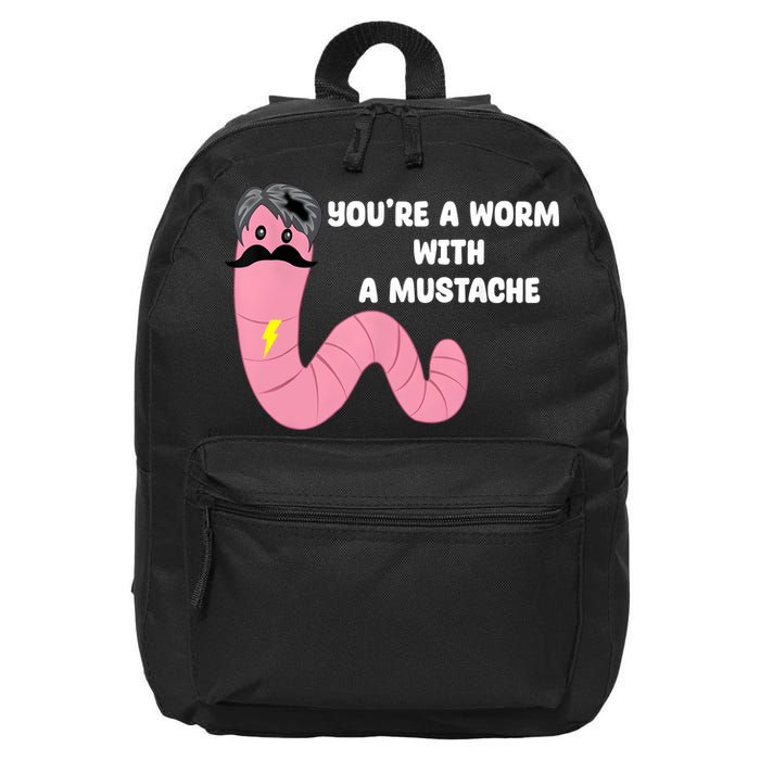 Worm With A Mustache James Tom Ariana Reality 16 in Basic Backpack