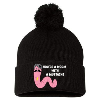 Worm With A Mustache James Tom Ariana Reality Pom Pom 12in Knit Beanie