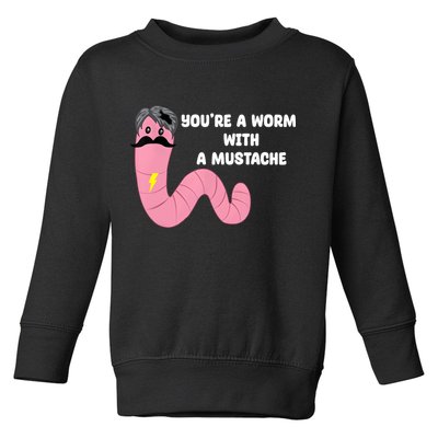 Worm With A Mustache James Tom Ariana Reality Toddler Sweatshirt