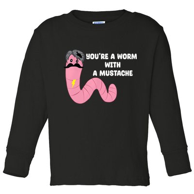 Worm With A Mustache James Tom Ariana Reality Toddler Long Sleeve Shirt
