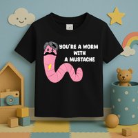 Worm With A Mustache James Tom Ariana Reality Toddler T-Shirt