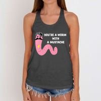 Worm With A Mustache James Tom Ariana Reality Women's Knotted Racerback Tank