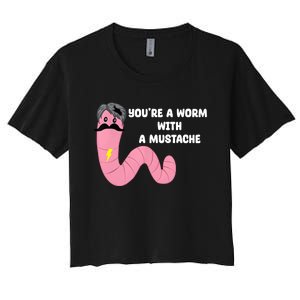 Worm With A Mustache James Tom Ariana Reality Women's Crop Top Tee