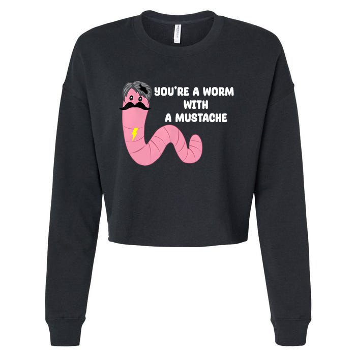 Worm With A Mustache James Tom Ariana Reality Cropped Pullover Crew