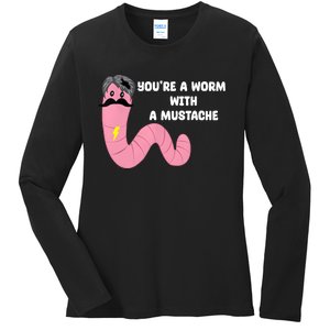 Worm With A Mustache James Tom Ariana Reality Ladies Long Sleeve Shirt