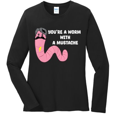 Worm With A Mustache James Tom Ariana Reality Ladies Long Sleeve Shirt
