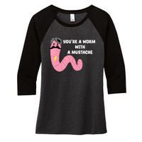 Worm With A Mustache James Tom Ariana Reality Women's Tri-Blend 3/4-Sleeve Raglan Shirt