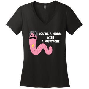 Worm With A Mustache James Tom Ariana Reality Women's V-Neck T-Shirt