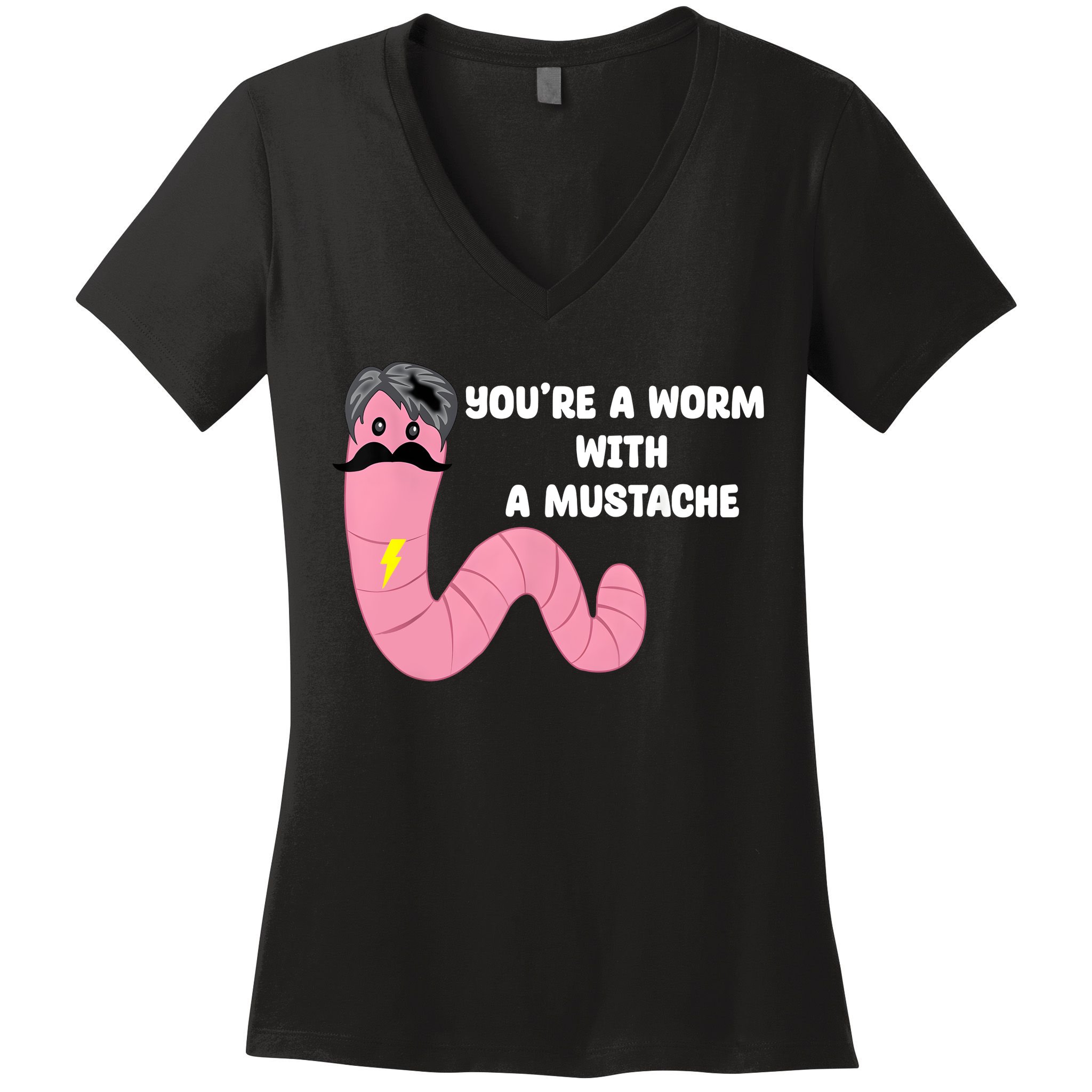 Worm With A Mustache James Tom Ariana Reality Women's V-Neck T-Shirt
