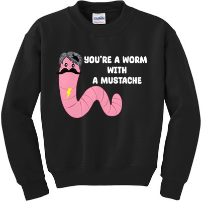 Worm With A Mustache James Tom Ariana Reality Kids Sweatshirt