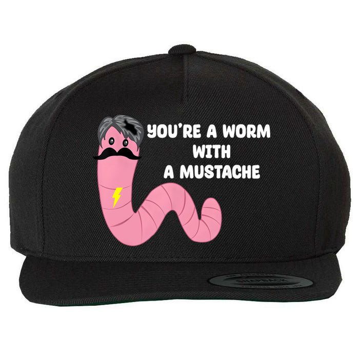 Worm With A Mustache James Tom Ariana Reality Wool Snapback Cap