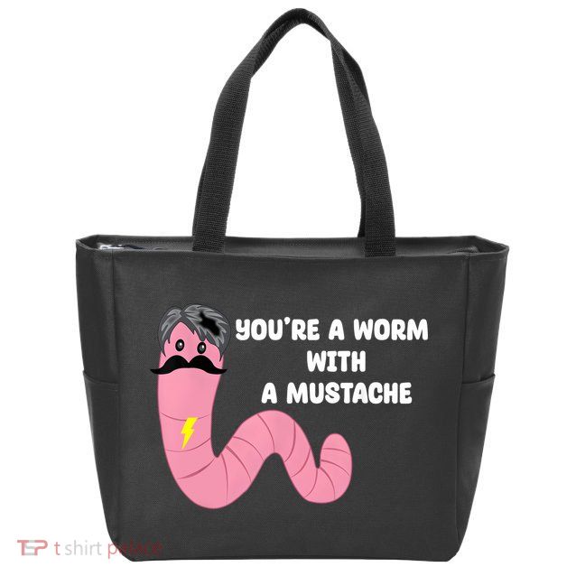 Worm With A Mustache James Tom Ariana Reality Zip Tote Bag
