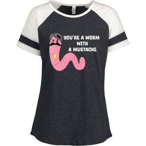 Worm With A Mustache James Tom Ariana Reality Enza Ladies Jersey Colorblock Tee