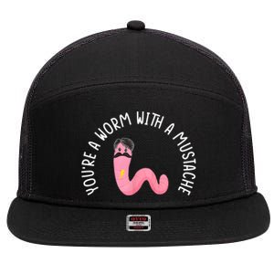 Worm With A Mustache James Tom Ariana Reality Funny Matching 7 Panel Mesh Trucker Snapback Hat