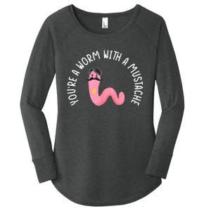 Worm With A Mustache James Tom Ariana Reality Funny Matching Women's Perfect Tri Tunic Long Sleeve Shirt