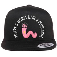 Worm With A Mustache James Tom Ariana Reality Funny Matching Flat Bill Trucker Hat