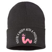 Worm With A Mustache James Tom Ariana Reality Funny Matching Sustainable Knit Beanie