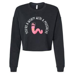 Worm With A Mustache James Tom Ariana Reality Funny Matching Cropped Pullover Crew